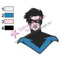 Nightwing Headshot Teen Titans Embroidery Design